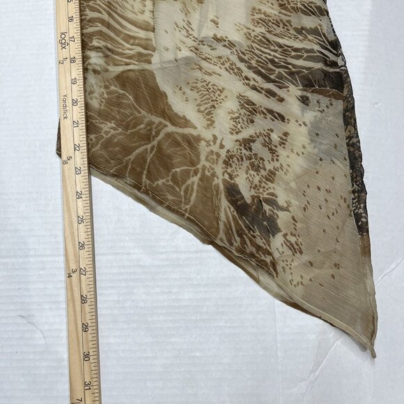 Molato Pants Womens‎ 1X Wide Leg Chiffon Overlay Lined Asymmetrical Nature Print - Picture 4 of 9